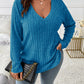 Plus Size V-Neck Long Sleeve T-Shirt