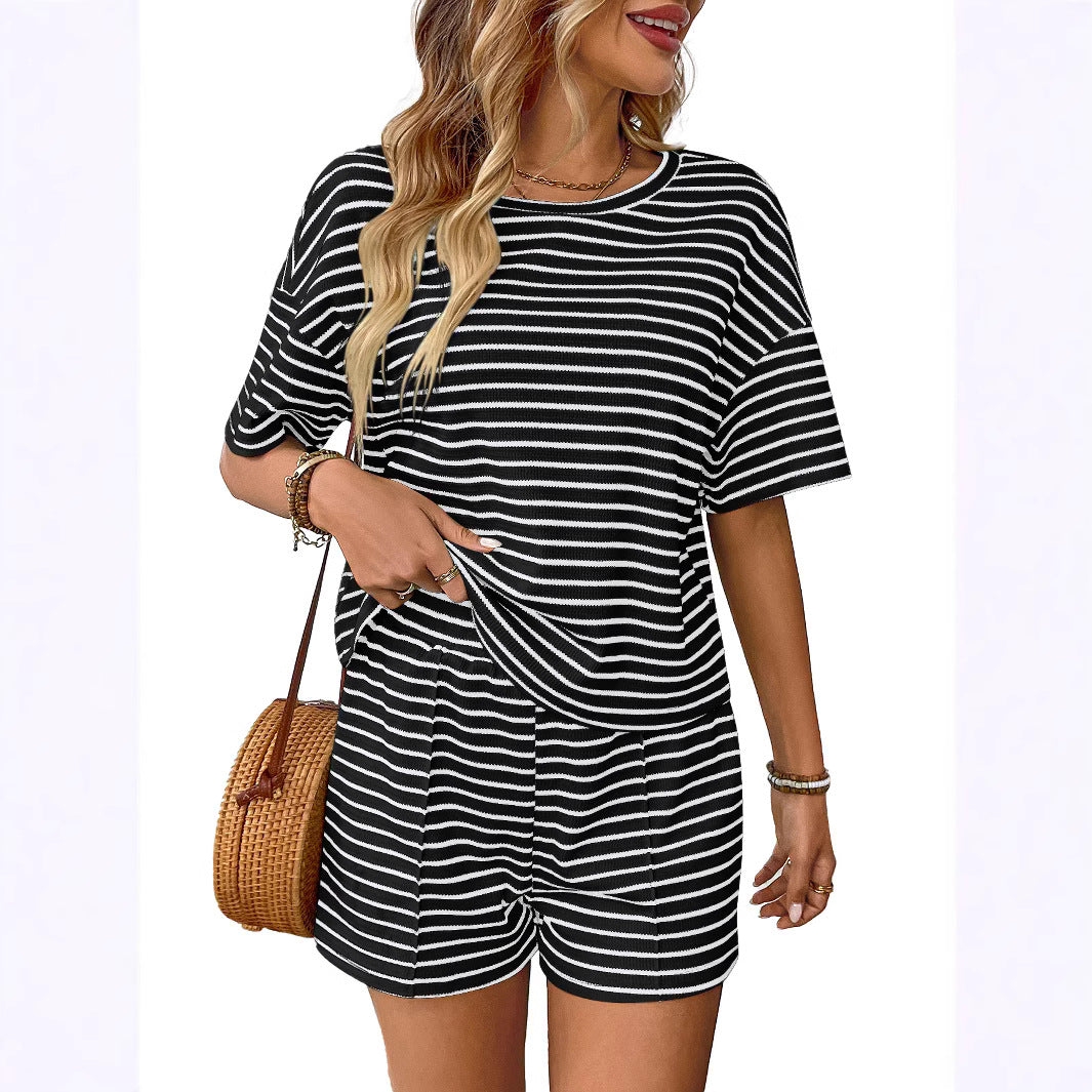 Stripe Crewneck Lounge Set