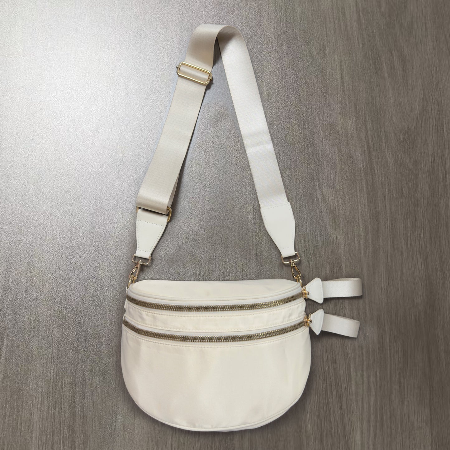 Checkered Crossbody Bag with Detachable Pouch