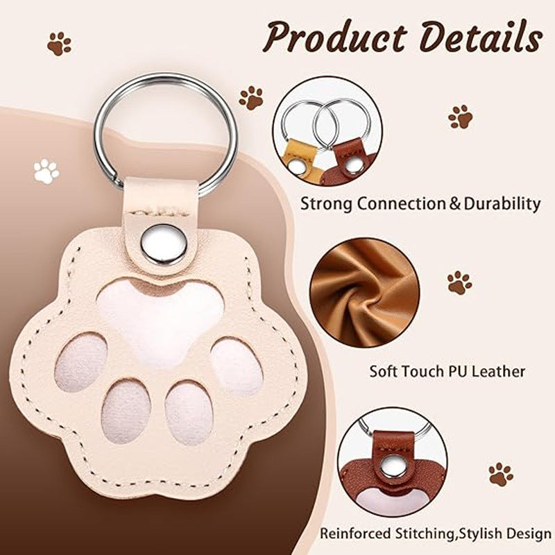 Custom Pet Memorial PU Leather Keychain