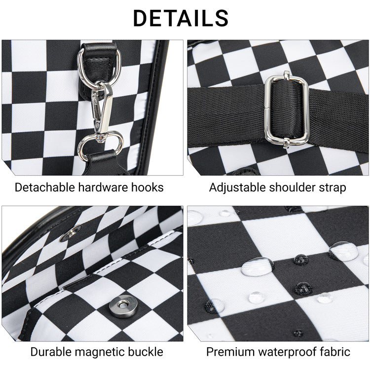 Chess Board Black Vintage Crossbody Bag Fanny Bag
