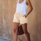 Pocket Frayed Tencel Shorts