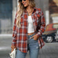 Loose Plaid Pocket Shirt for Women