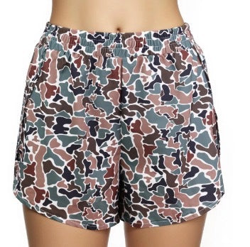 High-Waisted Camo Athletic Running Shorts