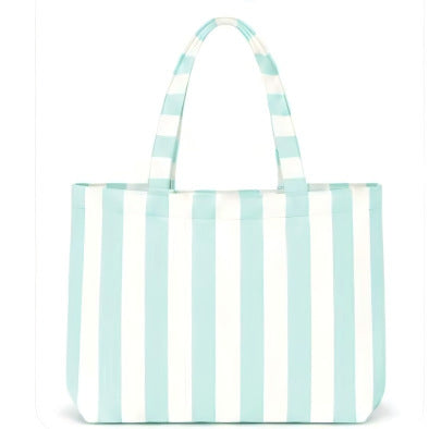 Custom Striped Tote Bag – Hand-Embroidered