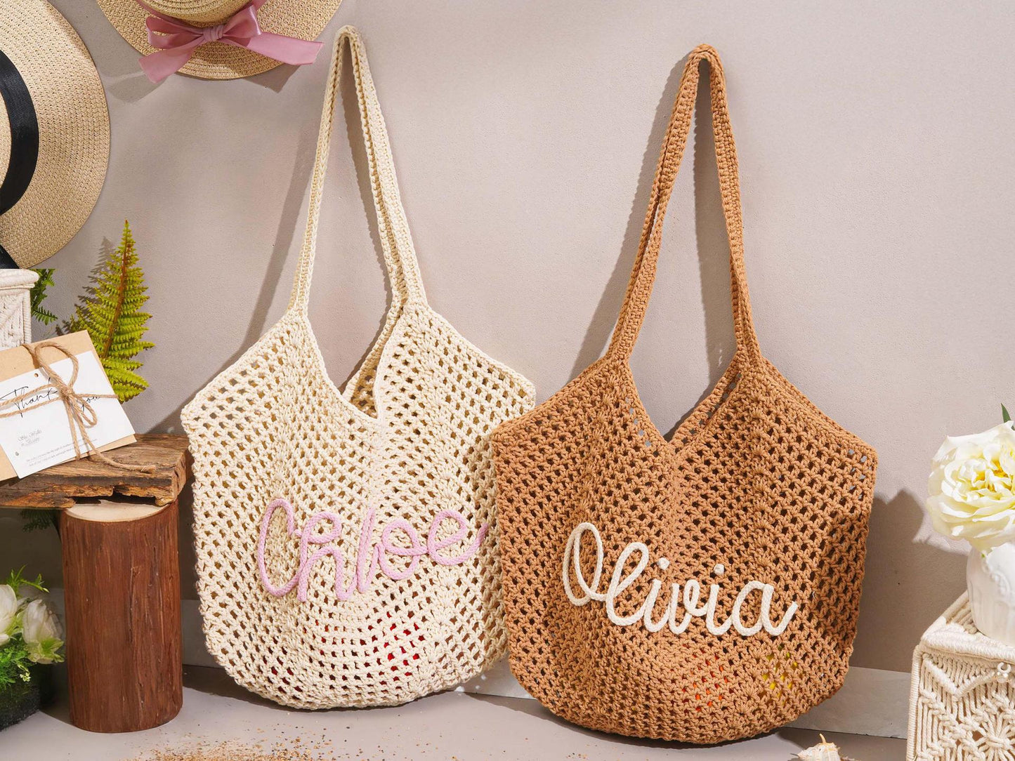 Custom Woven Tote Beach Bag