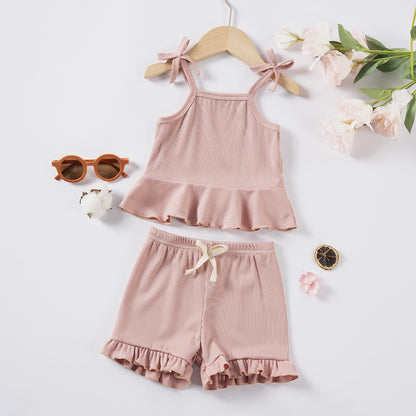Newborn Sleeveless Lace-Edged Set