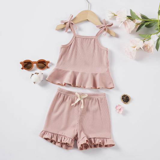 Newborn Sleeveless Lace-Edged Set