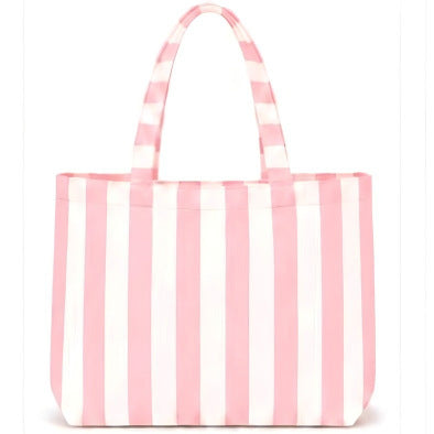 Custom Striped Tote Bag – Hand-Embroidered