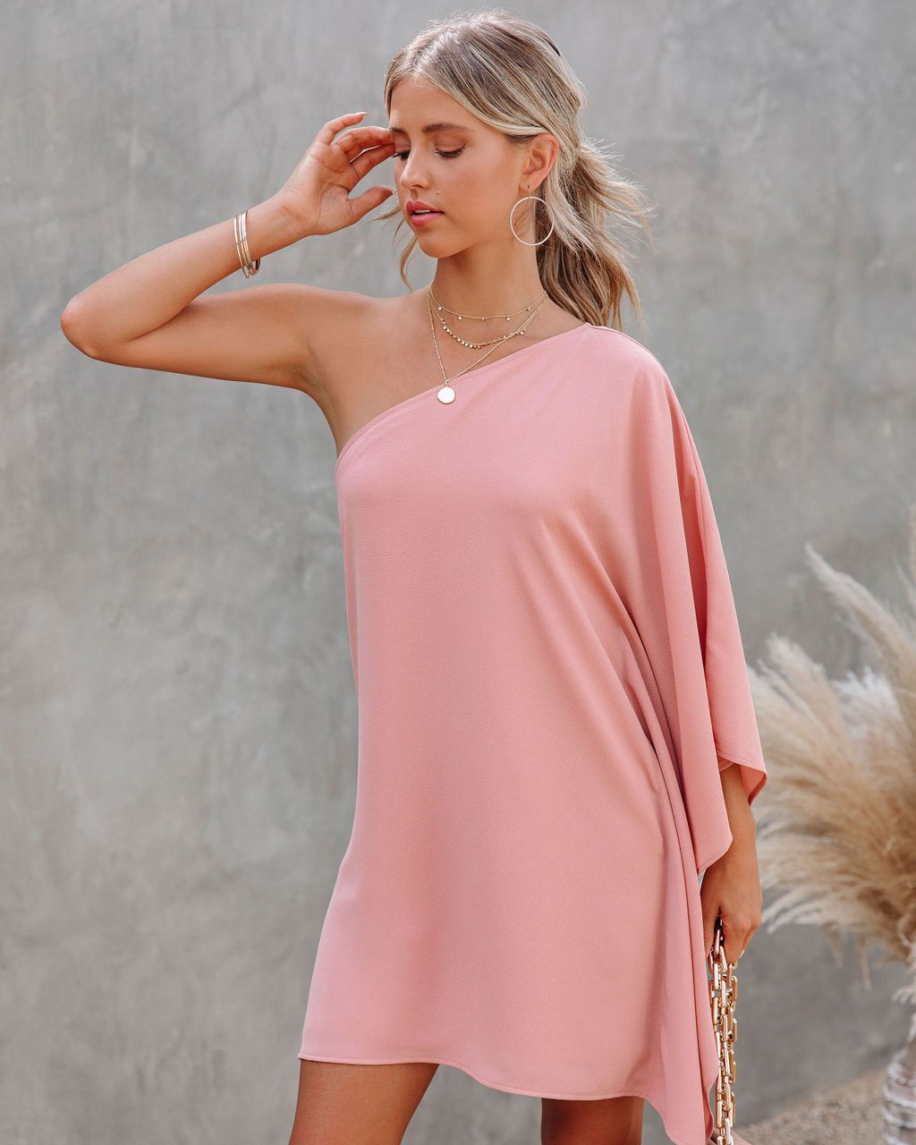 One Shoulder Loose Dress-10 Colors