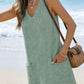 Waffle Knit V-Neck Shift Dress