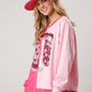 Valentine's Day Pink Boots Sequin Sweatshirt