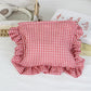 Customizable Text Floral & Plaid Zippered Makeup Bag