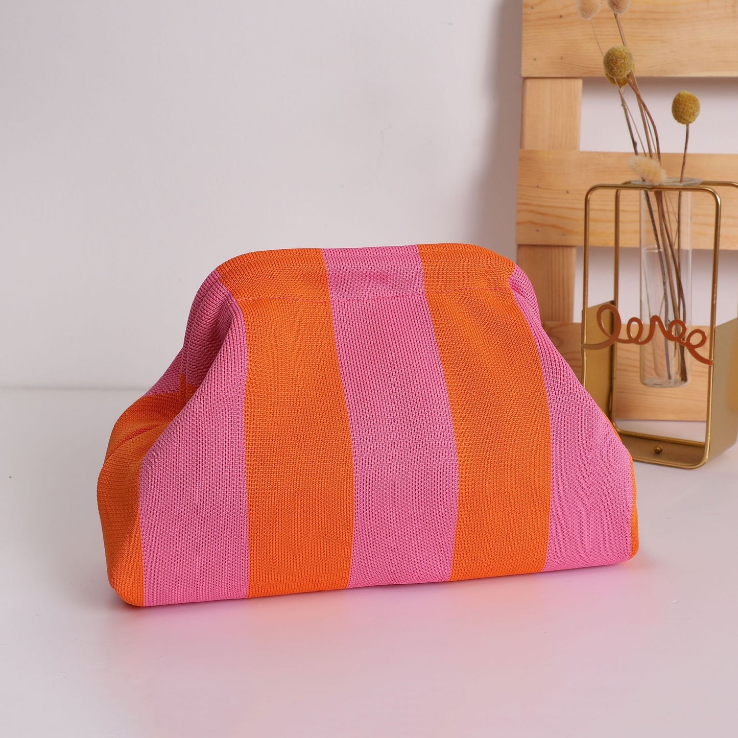 Wave Knit Clutch Bag