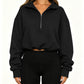 Women's Cropped Half-Zip Sweatshirt