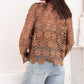Floral Crochet Cutout Long Sleeve Blouse