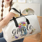 Flower Print Quilted Large Duffel Bag