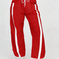 Retro Contrast Side Stripe Wide Leg Track Pants