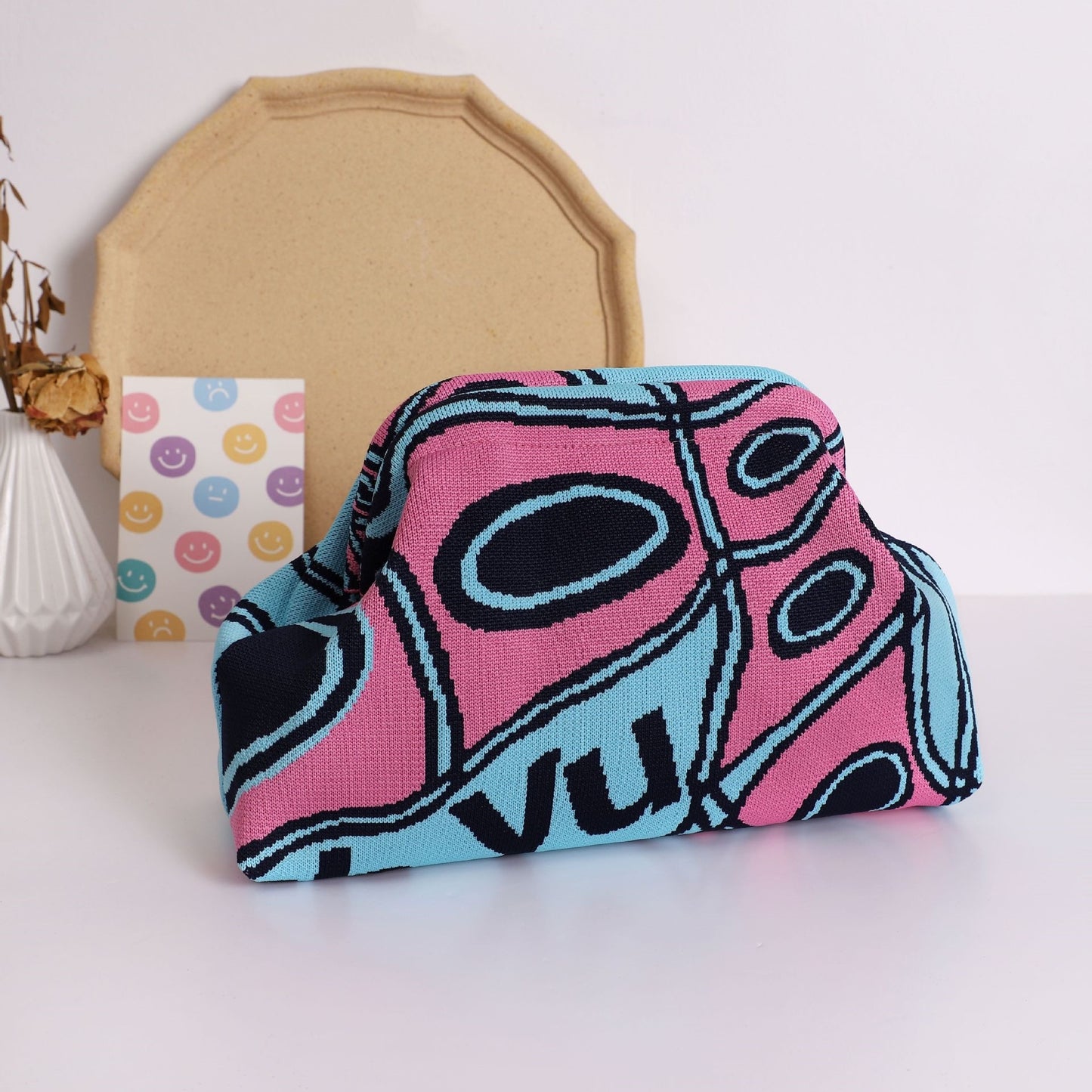 Wave Knit Clutch Bag