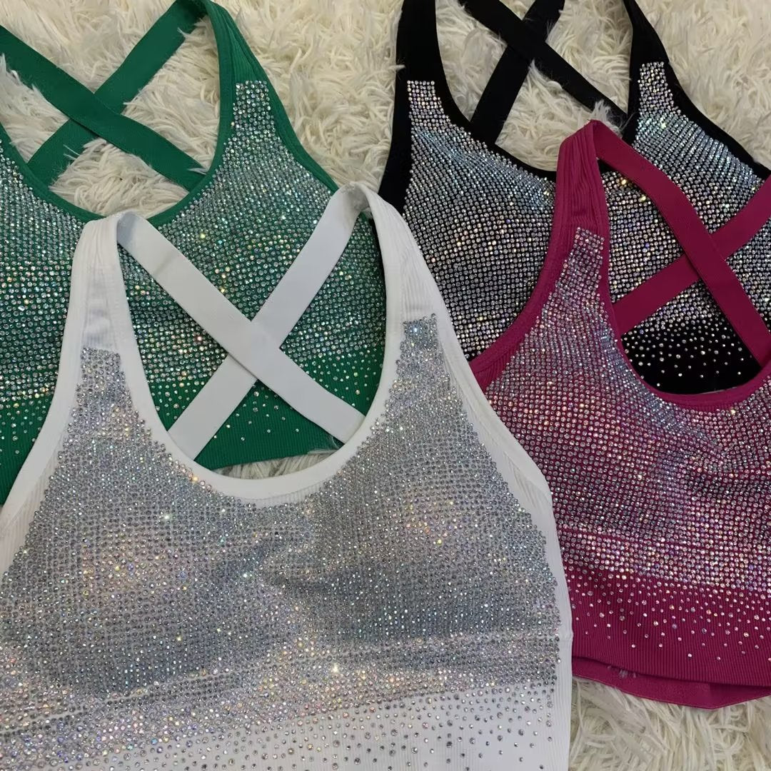 Rhinestone Halter Tank Top