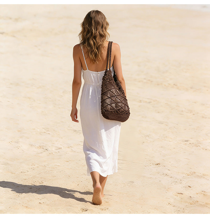 Rope Tote Bag Openwork Beach Bag