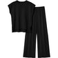 Women's knitted suit vest sweater wide-leg pants two-piece suit