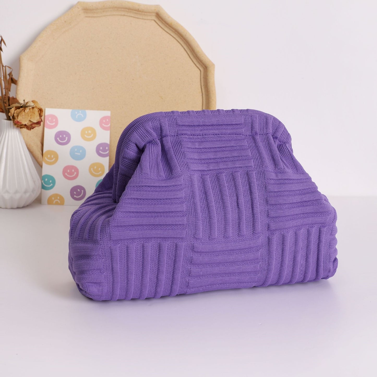 Wave Knit Clutch Bag