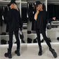 Spring women's tight trousers loose sweatshirt two-piece suit
