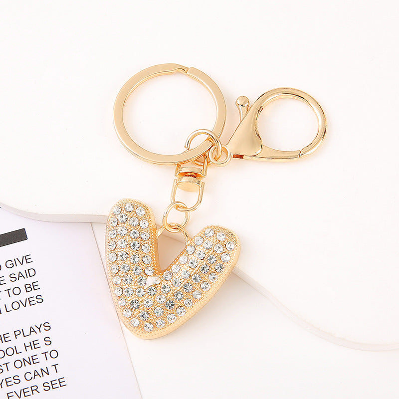 Cute Initial Letter Keychain Backpack Charms