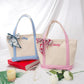 Custom Name Gingham Trimmed Tote