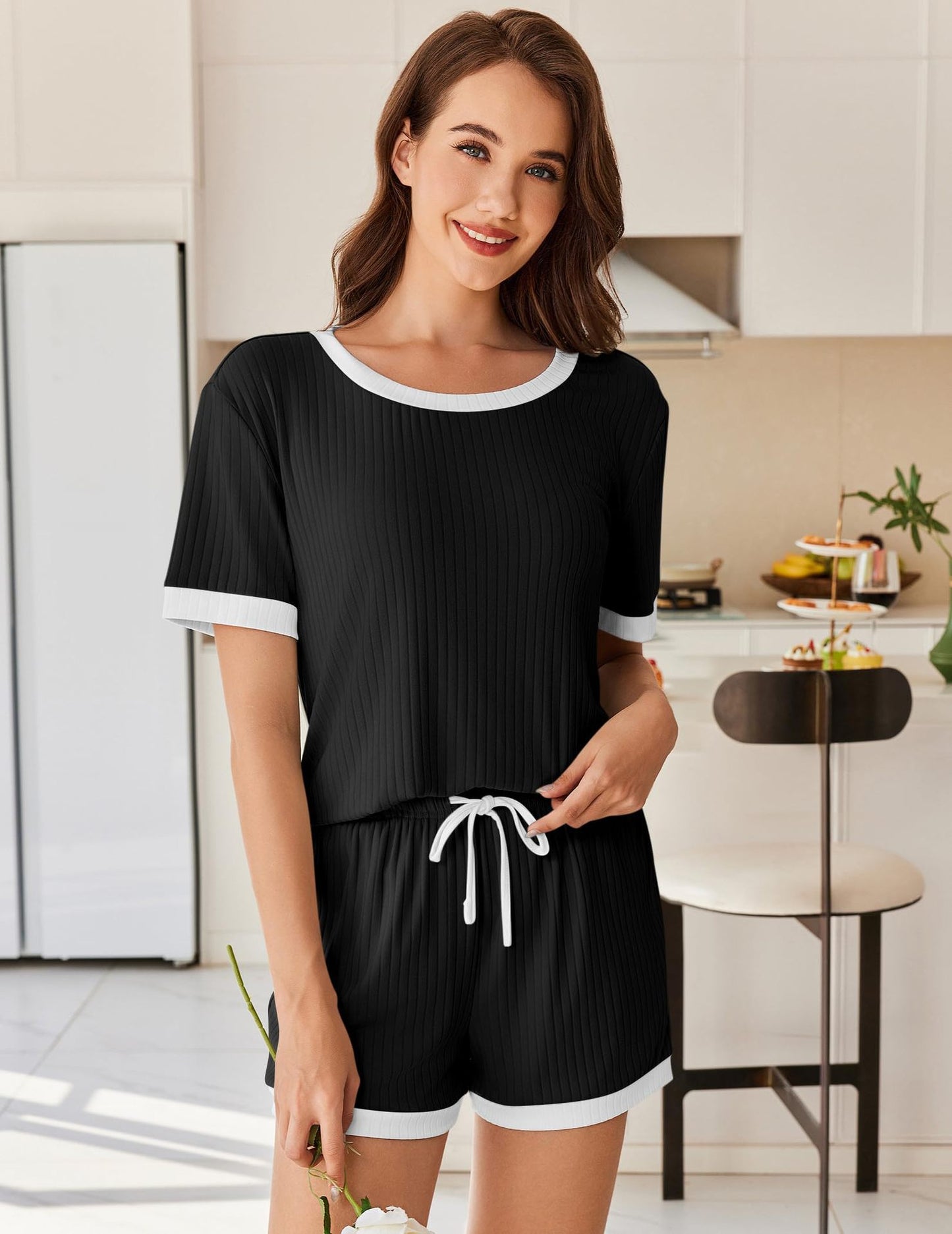Cozy Ribbed Contrast Lounge Set