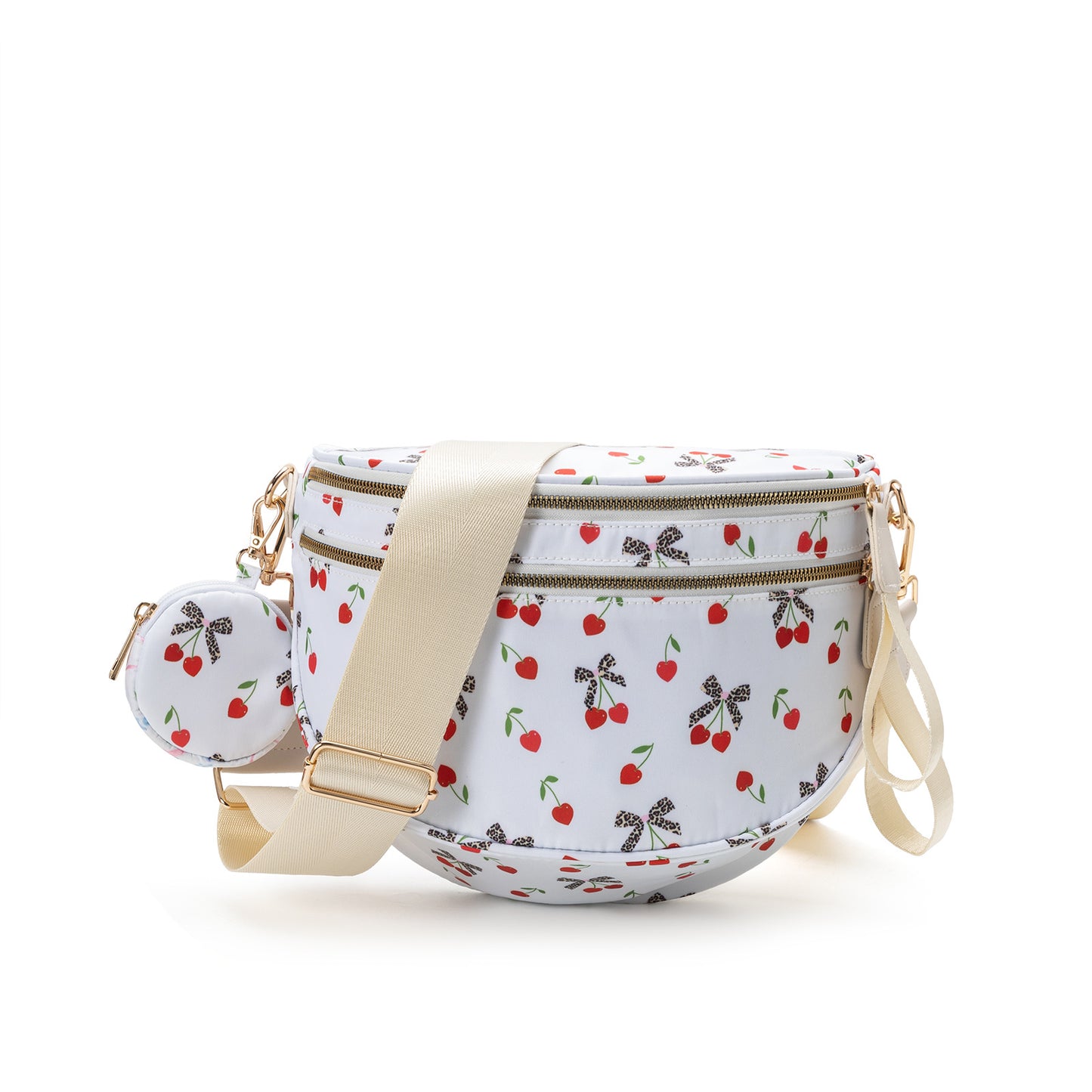 Nylon Crossbody Bags Bum Bag with Detachable Coin Pouch