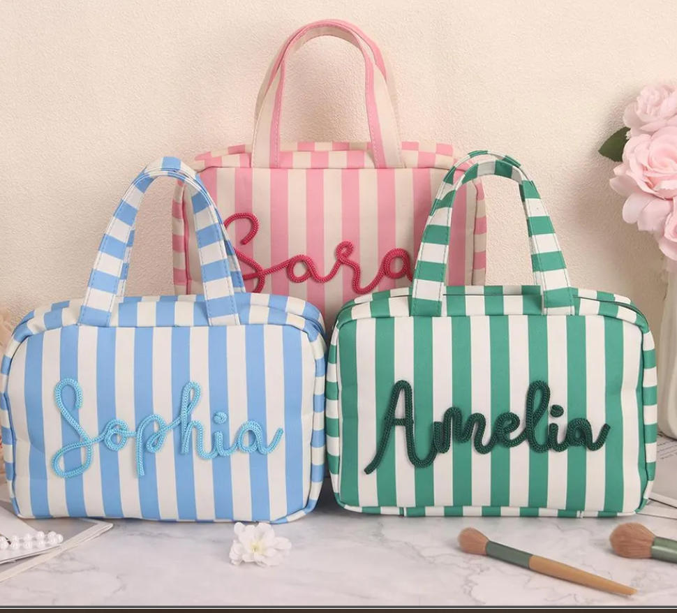 Customizable Name Wet/Dry Separation Toiletry & Cosmetic Bag – Portable Organizer