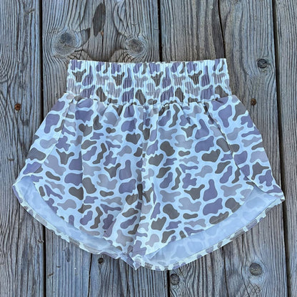 High-Waisted Camo Athletic Running Shorts