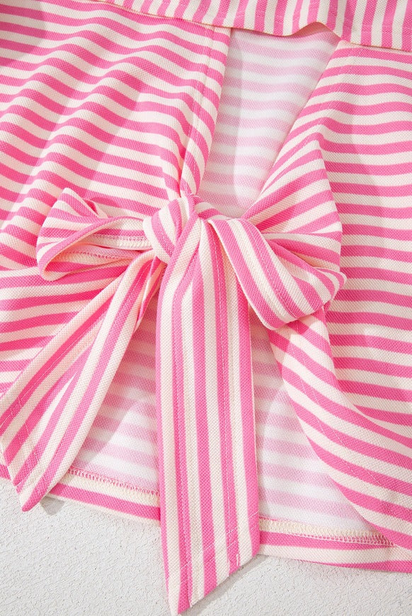 Striped Back Bow Tie T-Shirt