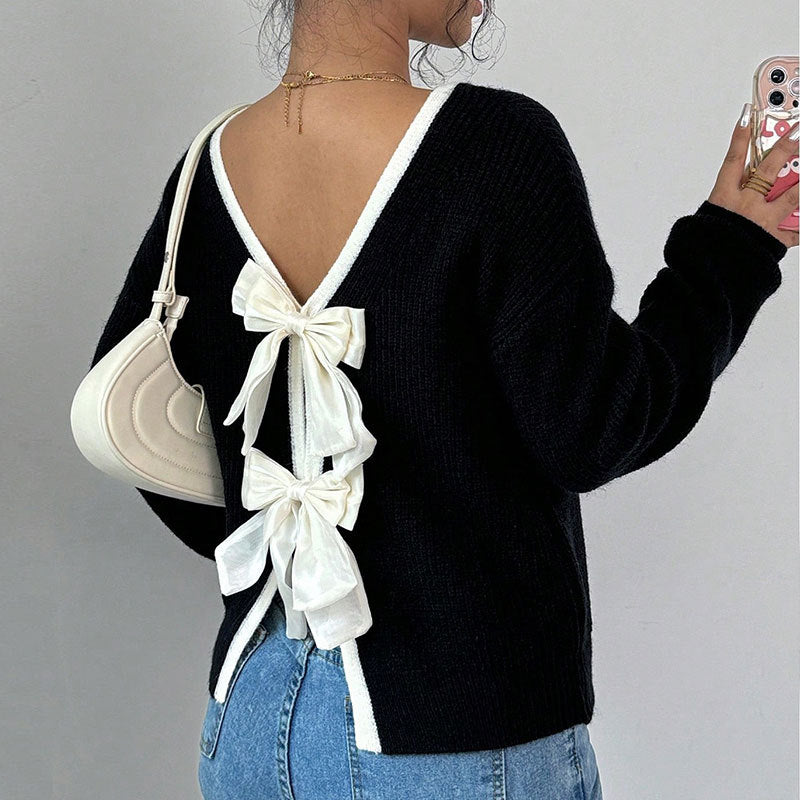 Back Bow Knit Sweater
