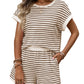 The Color-Blocked Striped Short Set