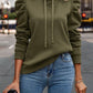 Ruched Puff Long Sleeve Hoodie