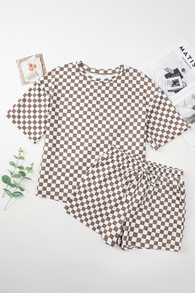 Summer Checkered Color Fashion Suit