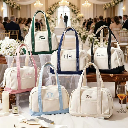 Personalized Embroidered Monogram Canvas Tote