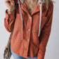 Drawstring Hooded Corduroy Jacket