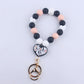 Tassel Love Silicone Beaded Bracelet Keychain(moq:3)