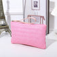 Straw Woven Wrist Strap Zipper Large Wallet