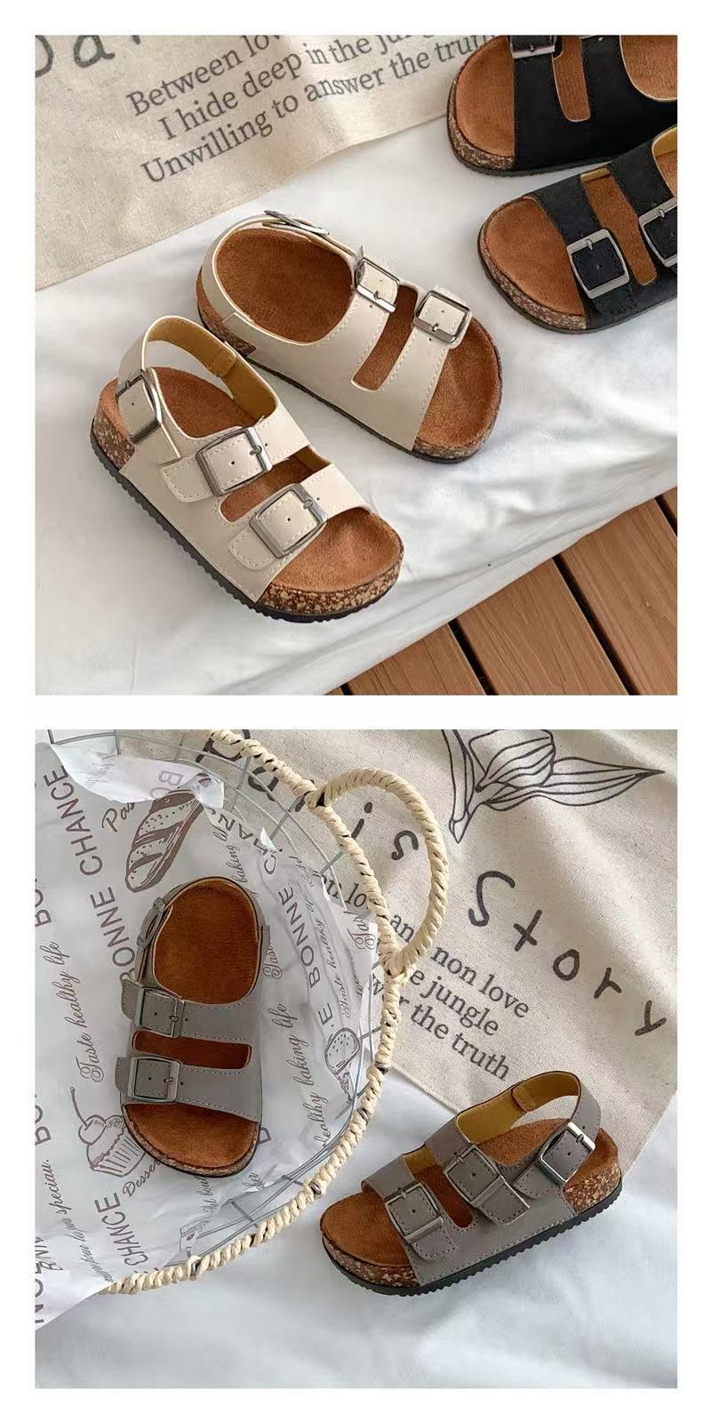 Double Buckle Kids Sandals