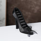 Black Satin High Heel Shoe Jewelry Display Stand