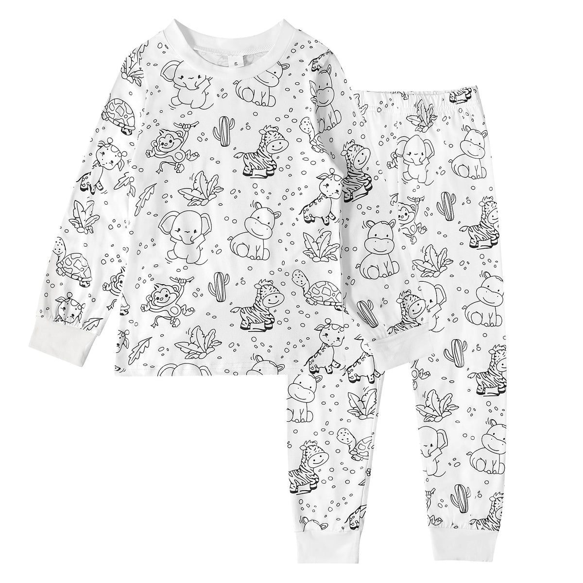 Kid's Doodle Print Pajama Set