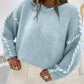 Solid Color Crew Neck Long-sleeved Pullover Sweater