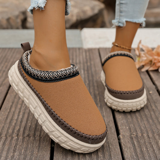 Lace-up Snow Boots Warm Boots Pattern Low-top Warm Shoes