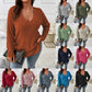 Plus Size V-Neck Long Sleeve T-Shirt