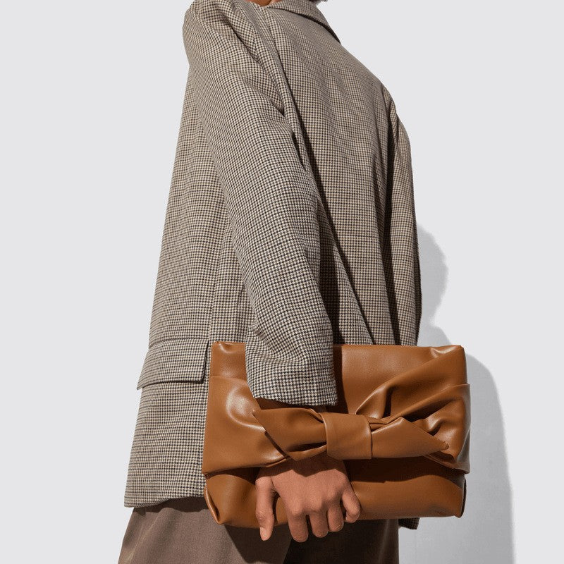 Vegan Leather Bow Clutch